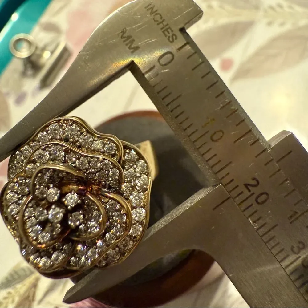 STATEMENT ROSE RING SWAROVSKI STYLE – SIZE 9 💎 - Picture 8 of 15
